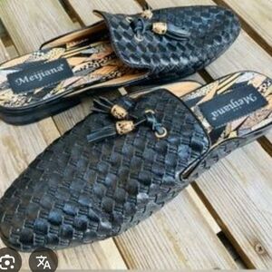 MEIJIANA Black Woven Men's Slip-On Loafers Size 8.